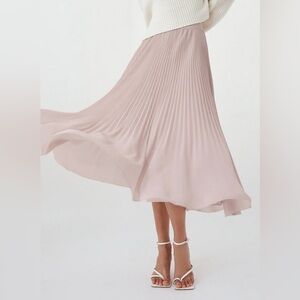 Wilfred Twirl Skirt Camille Dusty Pink Pleated Chiffon Midi Skirt